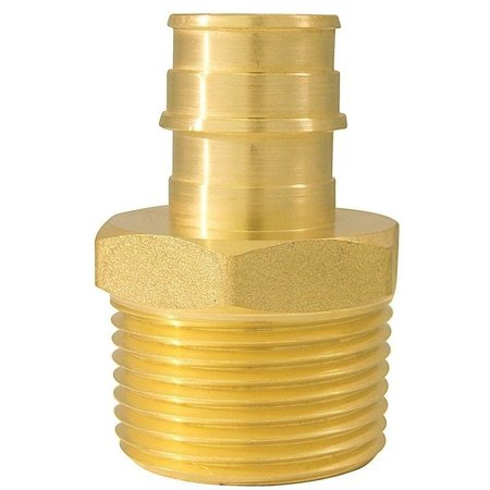 APOLLO Valves ExpansionPEX Series Reducing Pipe Adapter, 34 x 1 in, Barb x MPT, Brass, 200 psi Pressure EPXMA341